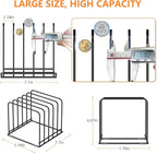 KORRTFID Kitchen Cabinet Organizer, Steel Cookware Holder, Divided Holder with 5 Slots for Skillets Baking Tray and Chopping Board Rack - Baking Pan Holder Storage (1 PC)