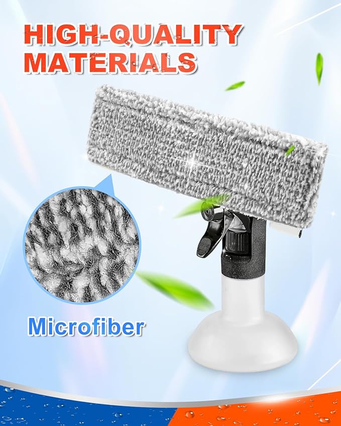 DR DAPPER Window Vacuum Pads Compatible with Kärcher WV 1 WV 6 Squeegee for Shower Glass, Microfiber Windows Pads Compatible with Karcher Steam Cleaner, Electric Squeegee for Window Cleaner - 2 Pack