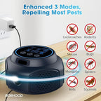 Ultrasonic Mouse Repellent Plug in, Indoor Pest Rodent Control for Mouse Mice Rat Squirrel, Electronic Repelling Device Mouse Traps for House Kitchen Garage 2 Pack