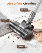 N8 Cordless Vacuum Cleaner,Lightweight Stick Vacuum with Powerful Suction,2200mAh Battery,40 Mins Runtime,Self-Standing,Rechargeable Vacuum Cleaners for Home Hardwood Floor Carpet Pet Hair (Gold)