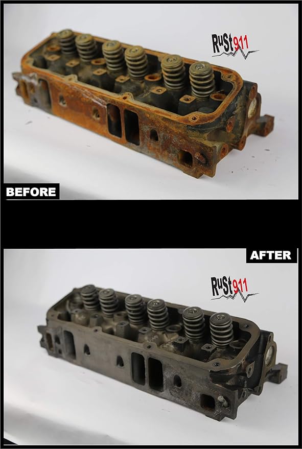 Rust911: Makes 4-gallons of Rust Remover Dissolver - Economical, Safe-to-Use, No Acids - Fast Rust Removal Without Sanding or Harsh Chemicals - Ultra-Concentrated 32-Ounce Bottle