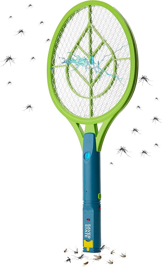 SWAT IT! Handheld Bug Zapper Racket, Rechargeable Electronic Fly Swatter Zapper, 4000 Volt, USB Charging Cable, 2 Pack (Mini)