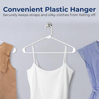 SereneLife Premium 20 Pack Plastic Hangers, Lightweight, Durable, Space Saving Clothes Organizers, Suitable for Shirts, Sweaters, Hoodies, Dresses, Kids Clothes, Good for Home Organization (White)