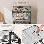 Golpart Small 5 Tier Shelves Storage Wire Shelving Unit Metal Shelf Adjustable Organizers Storage Shelving with Wheels for Bathroom Laundry Room Kitchen Pantry12”D x 18”W x 57.2”H Black