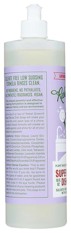 REBEL GREEN Lavender & Grapefruit Super Deluxe Dish Soap, 16 FZ