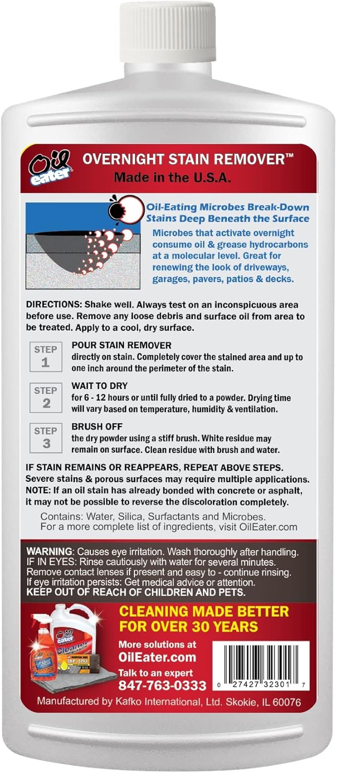 Overnight Stain Remover for Cleaning Oil Stains on Concrete, Driveway, Pavers & Garage Floors,White, AOD3232301