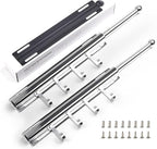 BaiNong 12" Valet Rod for Closet Pull Out With 4 Hooks Valet Rods for Closets (2Pack Silver) Closet Valet Rod Slide Out