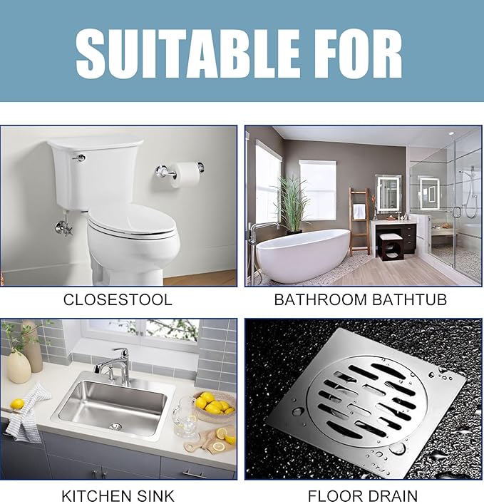 YIZHONG Fast-Acting Foaming Drain Cleaner Powder - Powerful Unclogging for Kitchen Sink and Toilet Pipes