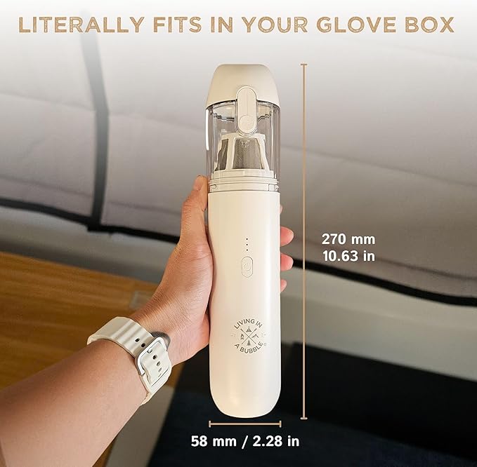 Living in a Bubble Cordless Air Duster & Mini Vacuum Set, Portable Handheld Wireless Vacuum for Car/Van