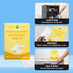 Lucent Globe Dishwasher Dishwashing Detergent Sheets, Dish Soap & Dishwasher Tablets Alternative. Plant-Based, Eco-Friendly, Fully Biodegradable, Lemon Scent (1 Pack of 64 Washes)