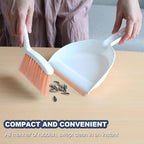 Mini Broom and Dustpan Set Small Dust pan & Brush Set Portable Cleaning Tools for Home Office RV Camping Learning (Pink)