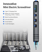 Mini Electric Screwdriver Set 140-IN-1: UnaMela Small Electric Screwdriver Cordless - 5 Torque Settings, 120 Precision Bits, LED Light, Magnetic Power Screwdriver Repair Tool Kit for PC RC Electronics