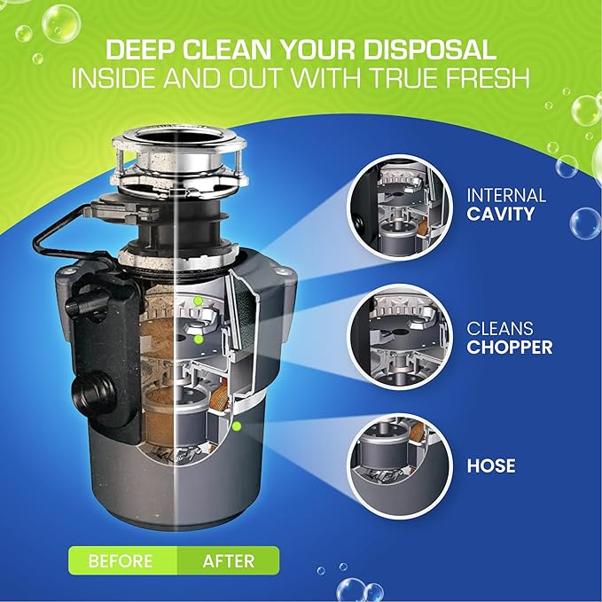 True Fresh- 39 Pcs Bundle- Garbage Disposal Cleaner -Compatible with All Disposal Brands and Washing machine Cleaner Tablets compatible with Front Loader -Top Loader -HE, Deodorize and Descales