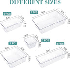StorMiracle 13 PCS Drawer Organizer Set, 5 Varied Size Bathroom and kitchen Drawer cabinet organizer Trays, Clear Storage Bins for Makeup, Jewelry, Utensils and Gadgets