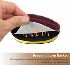 HARFINGTON 16pcs Scrubber Scouring Pads 500 Grits 4 Inch Drill Power Brush Hoop and Loop Surface Conditioning Disc Drill Scuffing Disc Scrub Pads for Home Kitchen Cleaning, Red