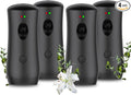 (4-Pack) Auto Air Freshener Spray Dispenser Free Stand or Wall Mounted Automatic Aerosol Aroma Machines are Widely Used in Hotels, Bedrooms, Airports, Bathrooms, Offices, Commercial Places (Black 001)
