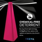 Treva Chemical Free Bug Fan, Fly Deterrent with Holographic Blades to Clear Bugs, Mosquitoes, and Flies, Battery Powered Fly Fan, Pink (4 Pack)