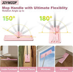 JOYMOOP Flat Mop Head, with 13-inch Microfiber Mop Pad Replacement - Pink, 1 Pack