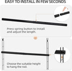 STORAGE MANIAC Hanging Closet Rod, Adjustable Width and Height Closet Hanging Organizer, Space-Saving Clothes Hanging Bar, Closet Extender Hanging Rod Double Closet Hanging Rod, 2 Pack Black