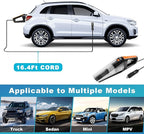 Car Vacuum, Portable Car Vacuum Cleaner High Power 8000Pa, Small 12V Handheld Vacuum with LED Light,16.4Ft Corded, Deep Detailing Cleaning Kit of Car Interior with Dry for Men/Women