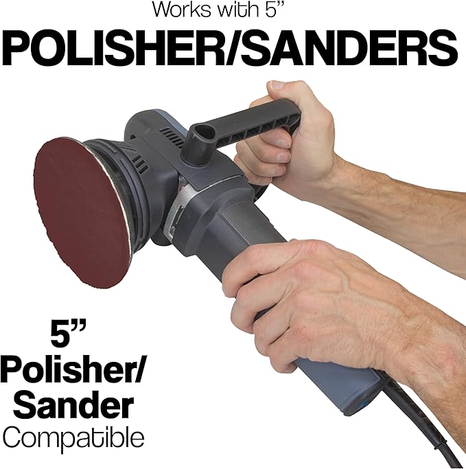 5" Abrasive Pad Hook & Loop Round Non-Woven Surface Prep Discs, Polish Wood, Strip Paint, Remove Rust, Deburring, Oxidation, Coarse, Medium, Fine Scuff Pads - 240 320 800 Grit - 16 Pack (Assorted)