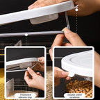 Yuehuam Dry Food Dispenser,12L Wall mounted 5 Grid Grain Dispenser 25 pounds Cereal and Rice Storage Container with Measuring Cup