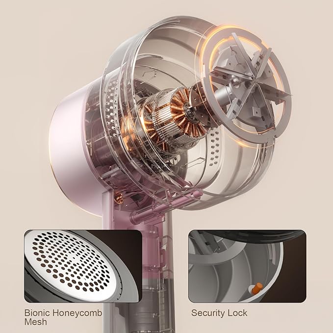 Fabric Shaver, Rechargeable Electric Lint Remover with LED Display, Lint Shaver, 6-Blade, 3-Speed Defuzzer Remove Fuzz, Pills for Clothes, Upholstery, Furniture, Pink