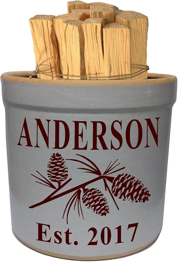 1 Gallon Personalized Stoneware Crock - Pinecone