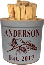 1 Gallon Personalized Stoneware Crock - Pinecone