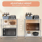 M MZG 750 lbs 3 Tier Storage Rack Metal Wire Shelving Unit, Storage Standing Shelf Organizer for Laundry Bathroom Kitchen Pantry Closet Garage Basement Utility Room, Chrome 13.8" D x 29.5" W x 35.5" H