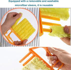 Blind Cleaner Duster Tool, 3-Pack 7-Finger Design and 3-Pack Vent Dusting Tool, High-Density Microfiber Fleece with Ergonomic Handle, Detachable and Washable for Window Blind and Air Vent Cleaning