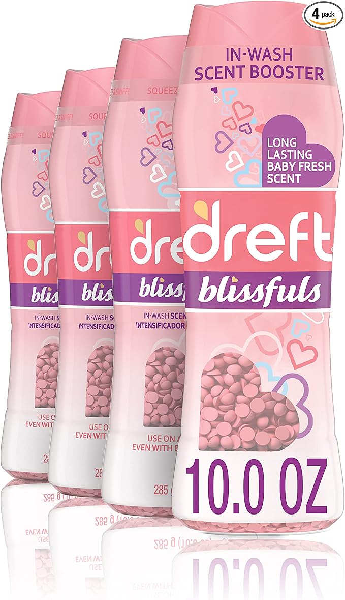 Dreft Blissfuls Laundry Scent Booster Beads For Washer, Baby Fresh, 10 Oz , 4 Count