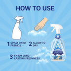 Astonish Fabric Refresher Cotton Fresh, 750ml Trigger Spray Bottle – Long-Lasting Odor Neutralizer for Curtains, Carpets & Upholstery – Encapsulated Fragrance Technology for Up to 100 Days Freshness