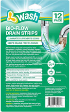 Bio-Flow Drain Strips - Lemon Scent Odor Remover & Freshener - 12 Strips