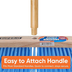 Superio Blue Synthetic Broom Head Refill - 12 Inch, Hard Floor, Kitchen & Home Broom