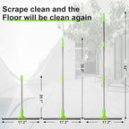 17.2"Professional Floor Scrubber Shower Squeegee,Double Flexible Rubber Silicone Broom with Long Stainless Steel Handle for Swimming Pool, Concrete Floors,Shower Tiles,Garages,Windows,Pet Hair Removal