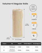 Bamboo Toilet Paper Storage Basket with Lid & Handle - 10L Handwoven Bathroom Organizer for 4 Rolls - Sturdy Stand Holder for Toilet Paper Organization, Light Natural