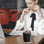 Lamosi Disposable Coffee Cups 8 oz 100 Pack, Paper Coffee Cups 8 oz for Hot Drinks or Cold Beverages, Insulated Corrugated Ripple Wall Cup for Office, Cafe, Home or Travel