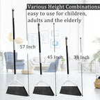 Heavy Duty Angle Broom 4 Pack - White Broom for Outdoor & Indoor, Garage, Driveway, Sidewalk, Kitchen & More, Long Handle