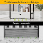 Boulphia 2-Tier Bathroom Organizer Countertop with Drawer, Wood Bathroom Counter Shelf for Storage, Vanity Organizer Countertop for Kitchen, Office