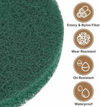 HARFINGTON 16pcs Scrubber Scouring Pads 180 Grits 5 Inch Drill Power Brush Hoop and Loop Surface Conditioning Disc Drill Scuffing Disc Scrub Pads for Home Kitchen Cleaning, Green