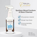 Heirloom Essentials Spotless Multisurface Cleaner Spray - Wood Cleaner Spray - Wood Furniture Cleaner & Glass Cleaner - Natural Window Cleaning Spray - Natural Wood Cleaner & Other Surfaces (32 oz)