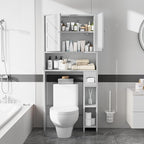 Meilocar Bathroom Storage Cabinet Over Toilet with Toilet Paper Holder Stand, Freestanding Bathroom Storage Organizer Cabinet Space Saver W/Adjustable Shelf, White