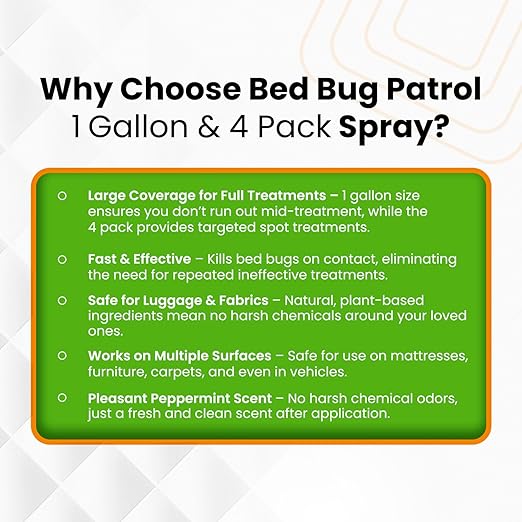 Natural Bed Bug Killer – 1 Gallon Refill (128oz) – Child & Pet Safe, Non-Toxic Spray for Home, Office, Furniture, Mattresses, Cracks & Crevices – Eco-Friendly Bed Bug Treatment