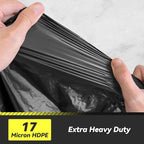100 Count 17 Micron Extra Heavy Duty 4 Gallon Trash Bags, Sturdy & Tear-Resistant Small Trash Bags for Bathroom & Kitchen