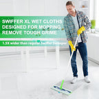 20 Count XL Wet Mopping Cloths for Swiffer Sweeper XL Mop - Disposable X-Large Wet Pad Refills - Multi-Surface Wet Wipes Mopping Pads Refill for Floor Cleaning.（Only Pads, not Including mop）
