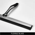 iDesign Bathroom Shower Squeegee with Wall Hook - Black/Chrome