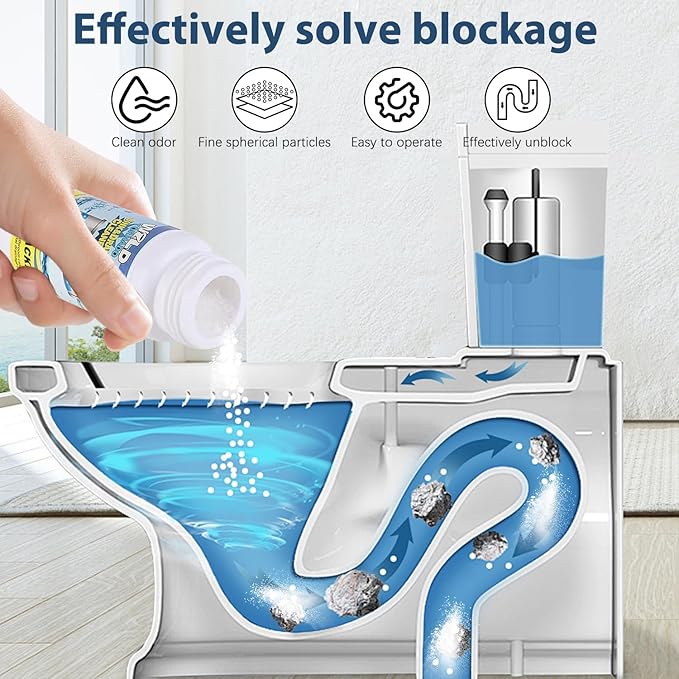 2PCS Wild Tornado Pipe Dredge, Wild Tornado Sink and Drain Cleaner, Drain Cleaner Powder for Kitchen Toilet Pipeline Quick Cleaning Tool (2, A)