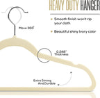 Utopia Home Velvet Hangers 150 Pack – Luxury Non-Slip Slim Pant & Coat Hangers, Strong Space-Saving Clothes Hangers with Pants Bar and 360° Swivel Hook – Ivory