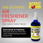 Scent Bomb Lemongrass Air Freshener Spray, Long-Lasting Odor Eliminator for Home, Office & Car